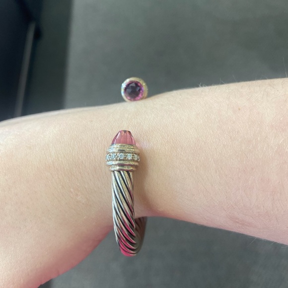 David Yurman Pink Tourmaline & Diamond Cuff - Picture 5 of 5